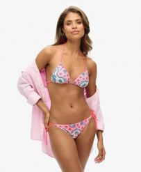 Superdry Figi bikini Tie Side Cheeky Pink Bandana. Czerwone slipki Superdry, bez wzorów, z elastanu. Za 145.40 zł.