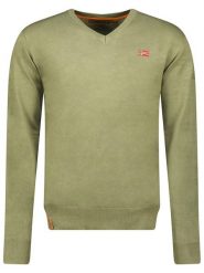 Geographical Norway Sweter w kolorze khaki rozmiar: XXL. Brązowe swetry nierozpinane Geographical Norway, xxl, bez wzorów, bez kołnierzyka, bez ramiączek. Za 96.60 zł.