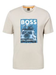 BOSS Orange Koszulka w kolorze kremowym rozmiar: 3XL. Brązowe bezrękawniki BOSS Orange, xl, bez wzorów, z bawełny, bez kołnierzyka, bez ramiączek. Za 154.79 zł.