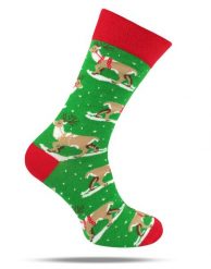 Skarpetki Bawełniane - Tematyczne - Zielone w Renifery. Zielone skarpety His Story, bez wzorów, z bawełny. Za 29.99 zł.