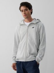 4F Bluza dresowa regular z kapturem męska - szara L. Szare bluzy 4F, l, bez wzorów, z dresówki, z kapturem. Za 169.99 zł.