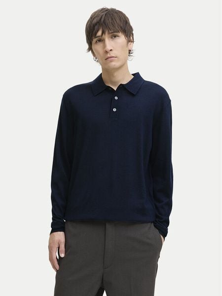 Jack & Jones Sweter Merino 12281757 Granatowy Regular Fit. Niebieskie swetry rozpinane Jack & Jones, m, bez wzorów, z wełny, bez kołnierzyka, bez ramiączek. Za 138.99 zł.