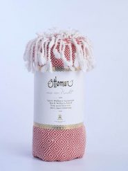 Ottoman Chusta hammam "Raute" w kolorze czerwonym - 190 x 105 cm rozmiar: onesize. Czerwone szaliki Ottoman, bez wzorów, z bawełny. Za 65.99 zł.