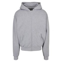 Bluza Z Kapturem Dla Dorosłych Unisex Ultra Heavy Zapinana Na Zamek Błyskawiczny. Szare bluzy BUILD YOUR BRAND, m, bez wzorów, z kapturem. Za 320.99 zł.
