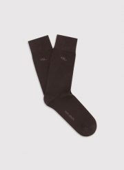 Gładkie brązowe skarpetki P000B-SX-060-A-0 - Pako Lorente. Brązowe skarpety Pako Lorente, bez wzorów, z bawełny. Za 39.99 zł.