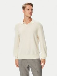 BOSS Sweter H-Lomarino 50565511 Kremowy Regular Fit. Białe swetry rozpinane Boss, l, bez wzorów, z bawełny, bez kołnierzyka, bez ramiączek. Za 749.99 zł.
