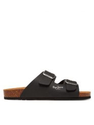 Pepe Jeans Klapki PMS90108 Czarny. Czarne klapki Pepe Jeans, z jeansu. Za 229.99 zł.