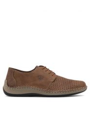 Rieker Półbuty 05226-24 Brązowy. Brązowe eleganckie półbuty Rieker, bez wzorów, ze skóry, bez obcasa, bez zapięcia. Za 369.99 zł.