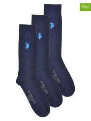 U.S. Polo Assn. Skarpety (3 pary) w kolorze granatowym rozmiar: 39-42. Niebieskie skarpety U.S. Polo Assn., bez wzorów. Za 50.45 zł.