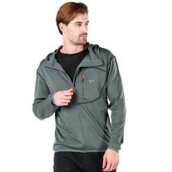 Męska Bluza z Kapturem z 100% Wełny Merino - Maestro/Woolona. Zielone bluzy WOOLONA, m, bez wzorów, z wełny, z kapturem. W wyprzedaży za 540.00 zł.