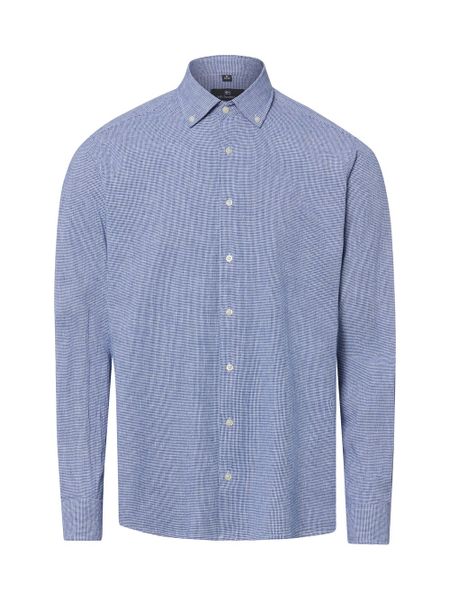 Nils Sundström koszula casual z lnem Mężczyźni Modern Fit Bawełna niebieski, XL. Niebieskie koszule Nils Sundström, m, bez wzorów, z bawełny, bez kołnierzyka, bez ramiączek. Za 179.95 zł.