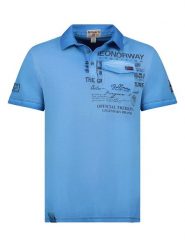 Geographical Norway Koszulka polo "Keony" w kolorze niebieskim rozmiar: M. Niebieskie koszulki polo sportowe Geographical Norway, m, bez wzorów, z bawełny, bez kołnierzyka, bez ramiączek. Za 74.63 zł.