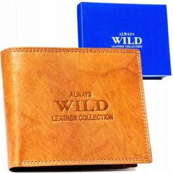 Portfel skórzany Always Wild AW-N7-MAL j. brązowy. Brązowe portfele Always Wild, bez wzorów, ze skóry. Za 45.00 zł.
