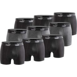 Bokserki majtki męskie Puma Boxershorts 9-pak bawełniane. Czarne bokserki Puma, m, bez wzorów, z bawełny. Za 249.00 zł.