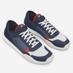 Tenisówki pokładowe żeglarskie męskie Decathlon 500. Czerwone trampki Decathlon, m, bez wzorów, bez zapięcia. Za 199.99 zł.