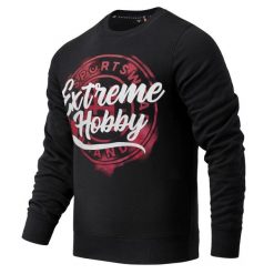Bluza męska EXTREME HOBBY BADGE. Niebieskie bluzy EXTREME HOBBY, m, bez wzorów, z bawełny, bez kaptura. Za 229.00 zł.