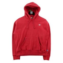 Bluza z kapturem męska czerwona. Czerwone bluzy z kapturem Champion, m, bez wzorów, z dresówki, z kapturem. Za 146.96 zł.