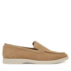 Półbuty Clarks. Brązowe eleganckie półbuty Clarks, bez wzorów, bez obcasa, bez zapięcia. Za 449.99 zł.