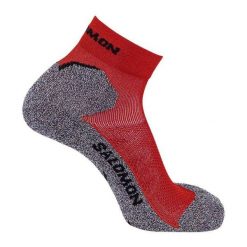 Skarpety Za Kostkę Dla Dorosłych Unisex Speedcross. Czerwone skarpety Salomon, bez wzorów. Za 49.99 zł.