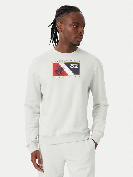Beverly Hills Polo Club Bluza M6339T Szary jasny Regular Fit. Szare bluzy Beverly Hills Polo Club, m, bez wzorów, z bawełny, bez kaptura. Za 139.99 zł.