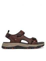 Skechers Sandały Prewitt-Rigdon 205139/BRBK Brązowy. Brązowe sandały Skechers, ze skóry, bez zapięcia. Za 199.99 zł.