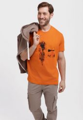 T-shirt bawełniany, Comfort Fit, T-ROADBIKE. Brązowe t-shirty Volcano, l, bez wzorów, z bawełny, bez kołnierzyka, bez ramiączek. Za 69.99 zł.