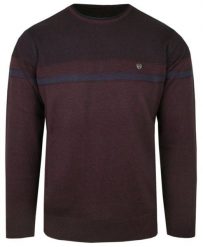 Męski Sweter w Bakłażanowym Odcieniu - Trikko - Okrągły Dekolt. Czerwone swetry rozpinane Trikko, m, bez wzorów, z bawełny, bez kołnierzyka, bez ramiączek. Za 210.00 zł.