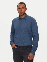 Sisley Koszula 535VSQ03S Niebieski Regular Fit. Niebieskie koszule Sisley, l, bez wzorów, z bawełny, bez kołnierzyka, bez ramiączek. Za 159.99 zł.
