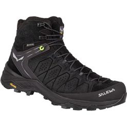 Buty Trekkingowe Męskie Salewa Alp Trainer 2 Mid Gtx. Brązowe buty trekkingowe Salewa, bez wzorów, z gumy, bez zapięcia, trekkingowe. Za 816.74 zł.