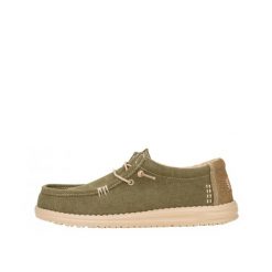 HeyDude Męskie Mokasyny Wally Workwear. Brązowe mokasyny ENDURE, bez wzorów, z materiału, bez obcasa, bez zapięcia. Za 354.90 zł.