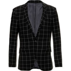 Topman GRID CHECK ROCKAFELLA SKINNY SUIT JACKET Marynarka garniturowa black. Marynarki marki Topman, z elastanu. Za 629.00 zł.