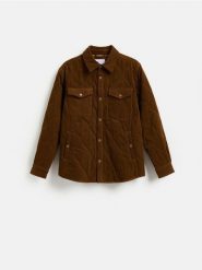 Sztruksowa koszula comfort fit - brązowy. Brązowe koszule Reserved, l, bez wzorów, ze sztruksu, bez kołnierzyka, bez ramiączek. Za 179.99 zł.