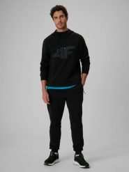 4F Spodnie dresowe joggery męskie - czarne XXL. Czarne joggery i bojówki 4F, na co dzień, m, bez wzorów, z dresówki. Za 199.99 zł.