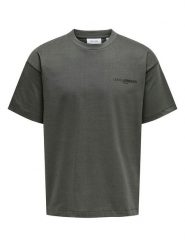 ONLY & SONS Koszulka w kolorze antracytowym rozmiar: L. Czarne bezrękawniki Only & Sons, l, bez wzorów, z bawełny, bez kołnierzyka, bez ramiączek. Za 70.41 zł.