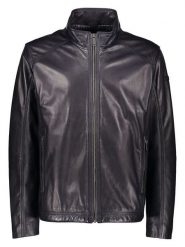 Bugatti Skórzana kurtka w kolorze granatowym rozmiar: 54. Czarne kurtki Bugatti, bez wzorów, ze skóry, bez kaptura. Za 652.68 zł.