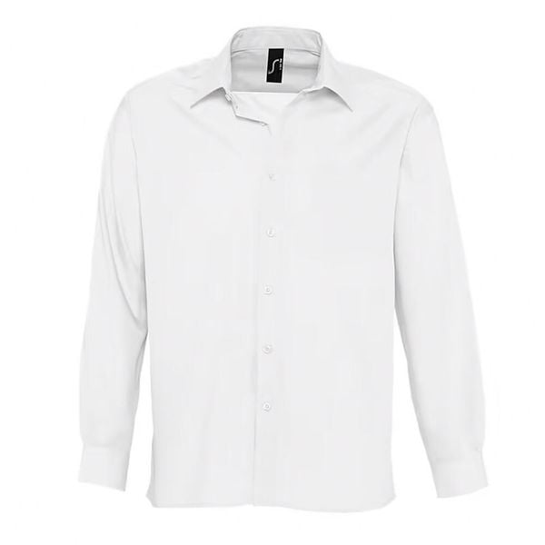 Męska Koszula Z Długim Rękawem Baltimore Poplin. Białe bluzki z długim rękawem SOL'S, m, bez wzorów, bez kołnierzyka, bez ramiączek. Za 123.99 zł.