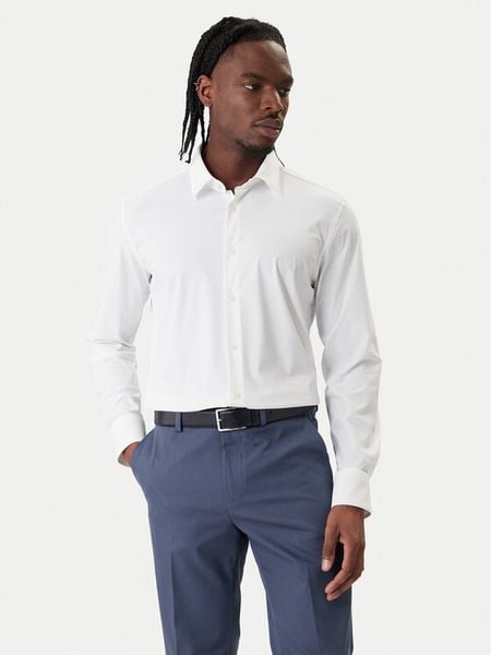 BOSS Koszula P-Hank 50555747 Biały Slim Fit. Białe koszule Boss, m, bez wzorów, z syntetyku, bez kołnierzyka, bez ramiączek. Za 379.99 zł.
