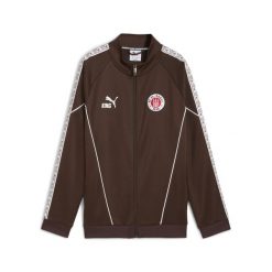 Młodzieżowa kurtka FC St. Pauli KING Anthem PUMA Espresso Brown White. Biała kurtki do biegania Puma, m, bez wzorów, bez kaptura, do biegania. Za 349.00 zł.