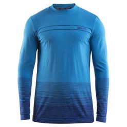 Craft Koszulka Męska Wool Comfort Niebieska M. Niebieskie bielizna termoaktywna marki Craft, ze skóry, z długim rękawem. W wyprzedaży za 189.00 zł.