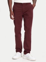 BOSS Chinosy 50510933 Bordowy Slim Fit. Czerwone eleganckie spodnie Boss, m, z bawełny. Za 549.99 zł.