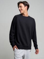 Bluza męska czarna Adamer 906. Czarne bluzy bez kaptura BIG STAR, l, bez wzorów, z dresówki, bez kaptura. W wyprzedaży za 169.99 zł.