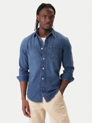 Tommy Jeans Koszula DM0DM22303 Niebieski Regular Fit. Niebieskie koszule Tommy Jeans, m, bez wzorów, z bawełny, bez kołnierzyka, bez ramiączek. Za 329.99 zł.