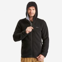 Polar turystyczny męski Quechua NH500 Warm. Czarne bluzy z polaru QUECHUA, l, bez wzorów, z dzianiny, z kapturem. Za 169.99 zł.