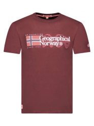 Geographical Norway Koszulka "Jaramont" w kolorze bordowym rozmiar: XXL. Czerwone bezrękawniki Geographical Norway, xxl, bez wzorów, z bawełny, bez kołnierzyka, bez ramiączek. Za 66.16 zł.