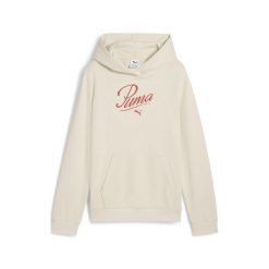 Młodzieżowa bluza z kapturem Essentials Script PUMA Alpine Snow White. Biała bluzy z kapturem Puma, m, bez wzorów, prążkowane, z kapturem. Za 197.50 zł.