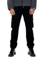 Leone 1947 Soft Basic spodnie bojówki męskie z kieszeniami i ściągaczami. Czarne joggery i bojówki LEONE 1947 APPAREL, m, z aplikacjami, z bawełny. Za 353.64 zł.