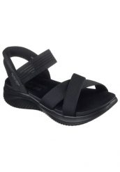 Sandały SKECHERS ULTRA FLEX 3.0 SANDAL NEV Czarny. Czarne sandały Skechers, z materiału, bez zapięcia. Za 284.99 zł.