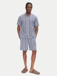 Jack&Jones Komplet koszula i szorty materiałowe Seersucker 12284648 Niebieski Relaxed Fit. Niebieskie koszule Jack&Jones, m, bez wzorów, z bawełny, bez kołnierzyka, bez ramiączek. Za 209.99 zł.