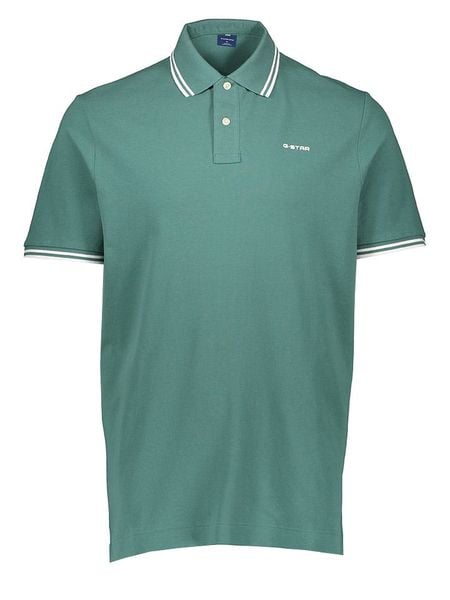 G-Star Koszulka polo w kolorze zielonym rozmiar: XS. Zielone koszulki polo G-Star, xs, bez wzorów, z bawełny, bez kołnierzyka, bez ramiączek. Za 140.20 zł.