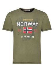 Geographical Norway Koszulka "Juitre" w kolorze khaki rozmiar: M. Brązowe bezrękawniki Geographical Norway, m, bez wzorów, z bawełny, bez kołnierzyka, bez ramiączek. Za 57.06 zł.